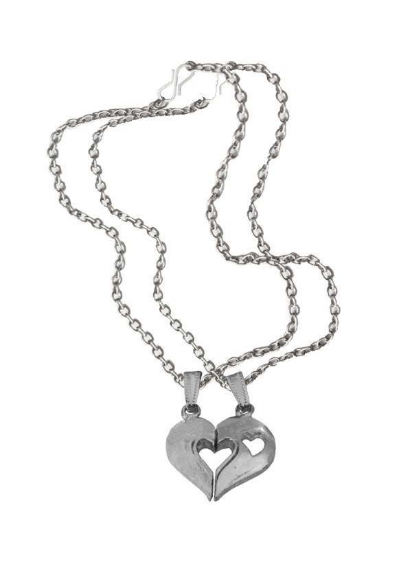 Elegant Silver Breakable Heart Fashion Broken Heart Dual Pendants