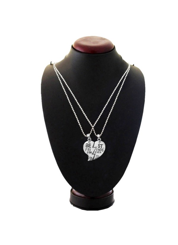 Silver Best Friend For Ever Fashion Broken Heart Dual Pendants