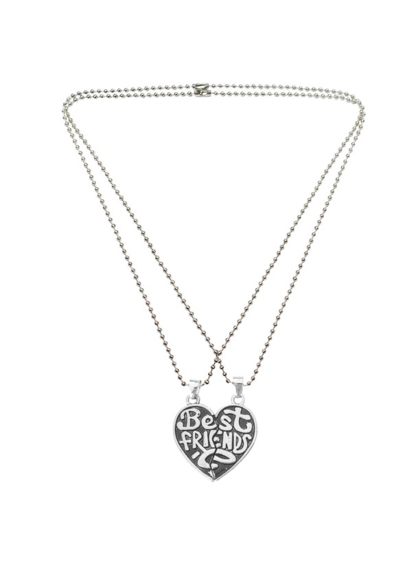 Silver Breakable Heart Best Friend Fashion Broken Heart Dual Pendants