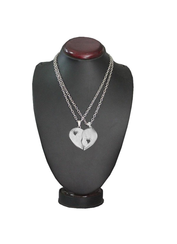 Elegant Silver Breakable Heart Love Fashion Broken Heart Dual Pendants