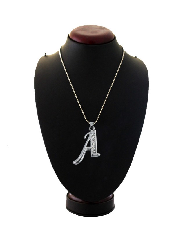 Silver A- Alphabet Pendant 