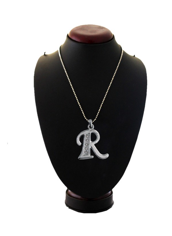 Silver  R - Alphabet Pendant 