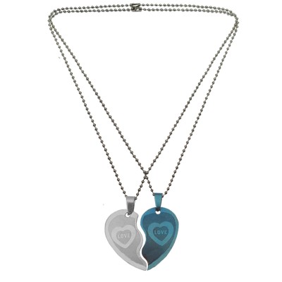Couple Jewellery Broken Heart Dual Pendant 