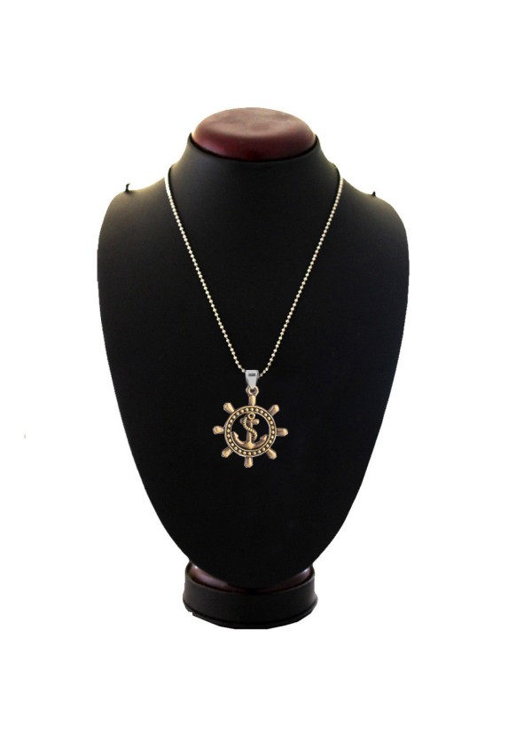 Bronze Wheel With Anchor Shape Fashion Chain Anchor Maritime Ship Pendants