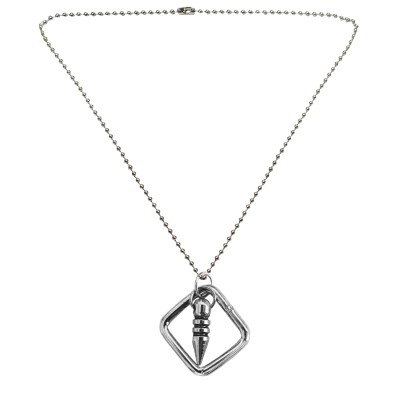 Menjewell New Collection Silver Square And Bullet Shape Design Fashion Pendant
