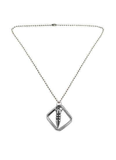 Menjewell New Collection Silver Square And Bullet Shape Design Fashion Pendant