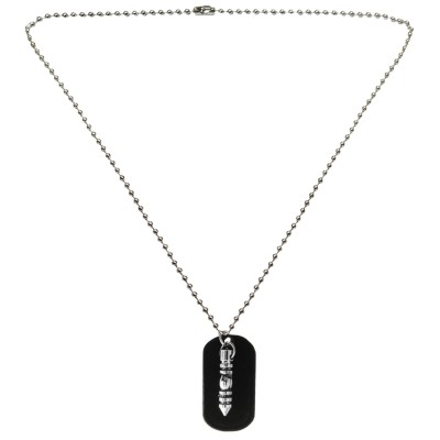 Menjewell New Collection Black::Silver Bullet Dog Tag Fashion Pendant