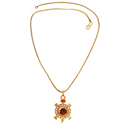 Menjewell New Collection Gold Rudraksha With Tortoise Design Rudraksha Pendant