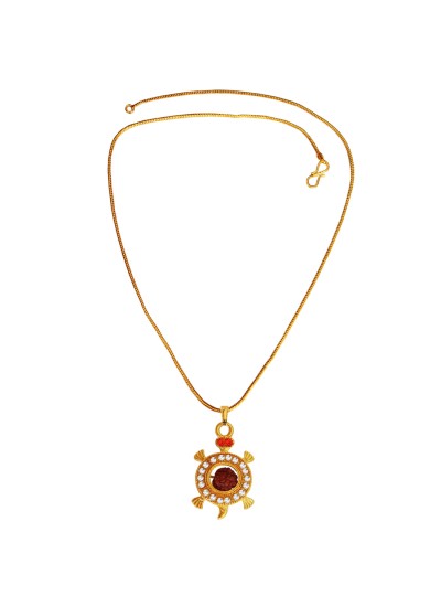 Menjewell New Collection Gold Rudraksha With Tortoise Design Rudraksha Pendant