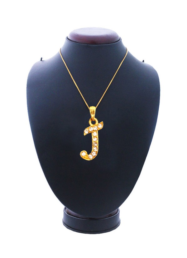 Gold J- Alphabets Pendent 