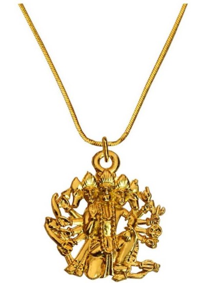 Menjewell Gold Toned Panchmukhi Hanuman Pendant