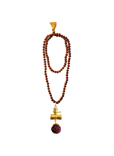 Shiva Shivling Rudraksha Damru Pendant