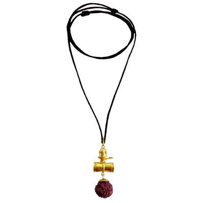 Shiva Shivling Rudraksha Damru Pendant