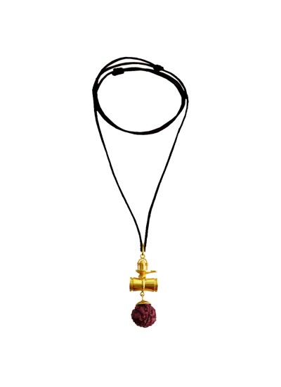 Shiva Shivling Rudraksha Damru Pendant