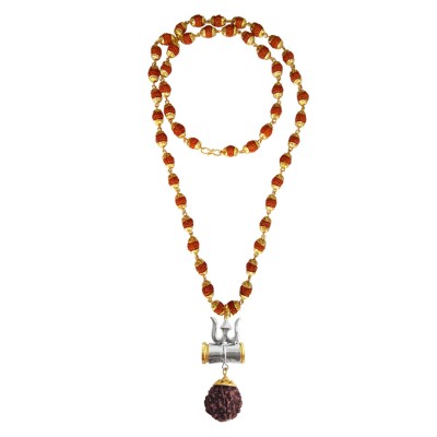 Shiv Trishul Rudraksha Damru Pendant