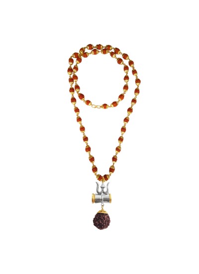 Shiv Trishul Rudraksha Damru Pendant