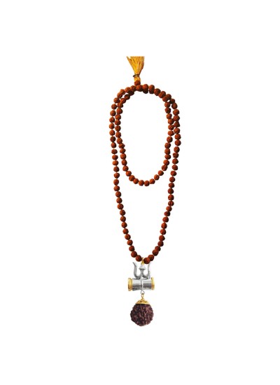 Shiv Trishul Rudraksha Damru Pendant