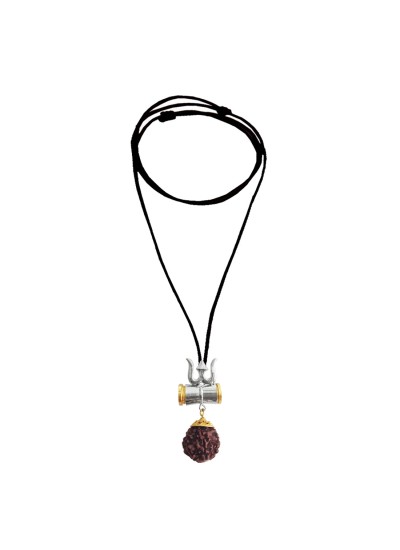 Shiva Shivling Rudraksha Damru Pendant