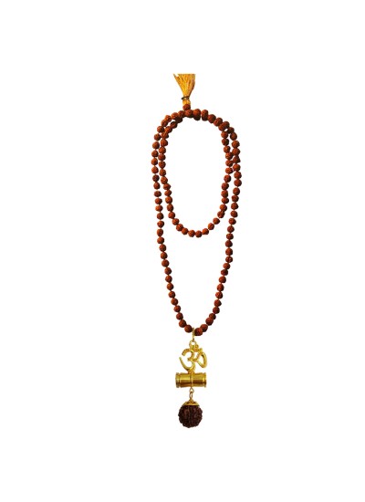 Mahadev Shiva Om Rudraksha Damru Pendant