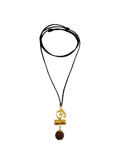 Mahadev Shiva Om Rudraksha Damru Pendant