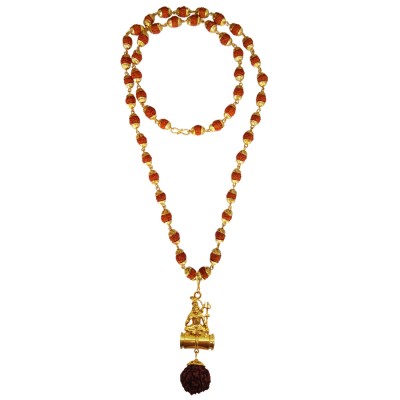 Shiv Shakti Kavach Rudraksha Damru Pendant