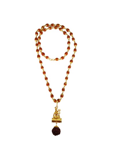 Shiv Shakti Kavach Rudraksha Damru Pendant