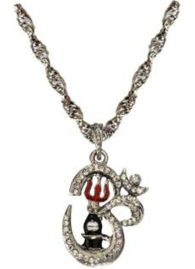 Elegant Multicolour Om Shivling and Trishul  Pendant