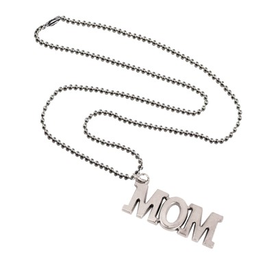 Menjewell Mothers Day Special  Silver 'MOM' Name Design Pendant  