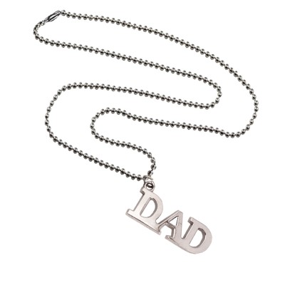 Menjewell Father Day Special  Silver  'DAD' Name Design Pendant 