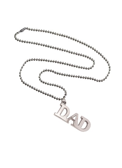 Menjewell Father Day Special  Silver  'DAD' Name Design Pendant 