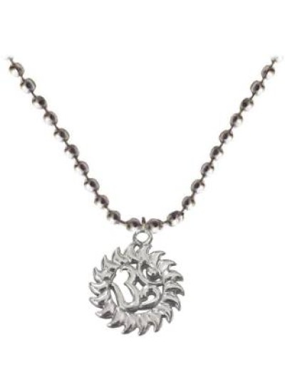 Silver Om Surrounded Sun Fashion Pendant 