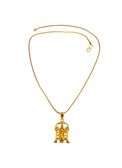 Gold Plated South Indian Lord Venkateswara Tirupati Balaji Tirumala for Men