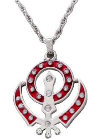 Red Khanda Chain Pendant 