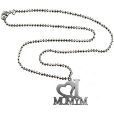 Silver I LOVE MY MOM Pendant 