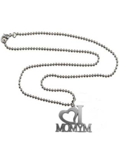 Silver I LOVE MY MOM Pendant 