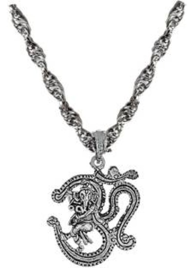 silver Om with Ganesha  Pendant 