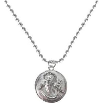Elegant Silver Lord Ganesha In round Design Pendant