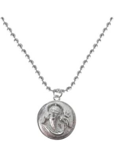 Elegant Silver Lord Ganesha In round Design Pendant