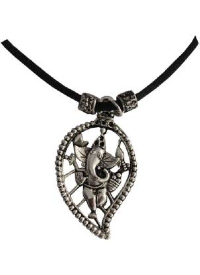 Silver Leaf ganesha Chain Pendant 