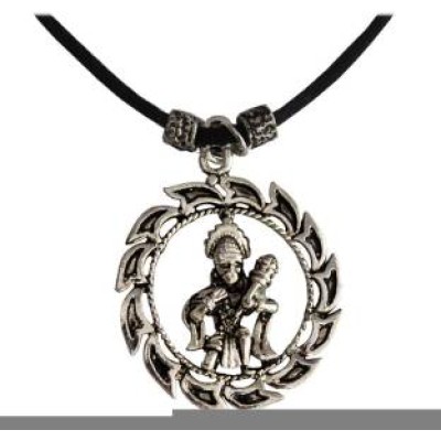 Silver  Round Hanumanji Chain Pendant 