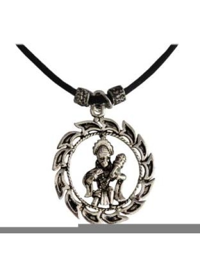 Silver  Round Hanumanji Chain Pendant 