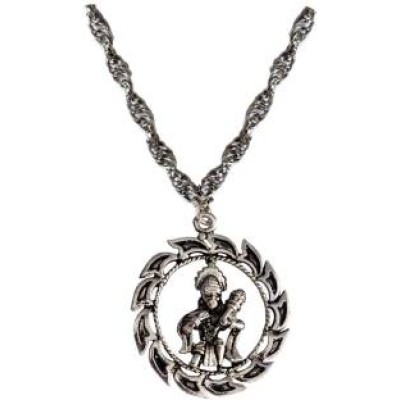 Silver  Round Hanumanji Chain Pendant 