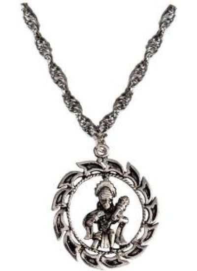 Silver  Round Hanumanji Chain Pendant 