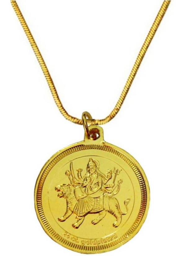 Gold  24k Two Sided Durga Bisa Yantra Pendant 