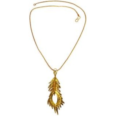 Gold Krishna Peacock Feather Designer  Pendant 