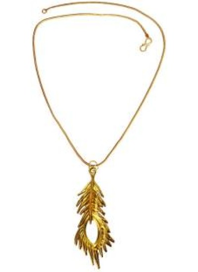 Gold Krishna Peacock Feather Designer  Pendant 
