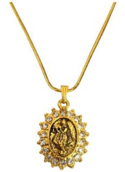 Gold Gold Plated Stone Studded Shri Krishna Pendant 