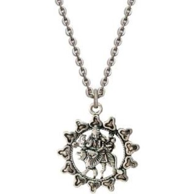 Silver Durga Chain Pendant 