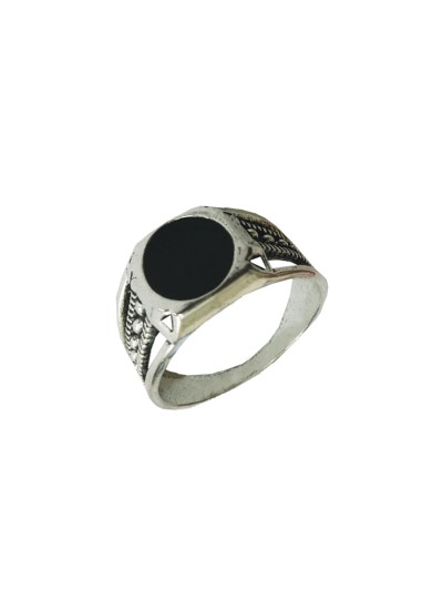 Oxidised Rings Black Stone