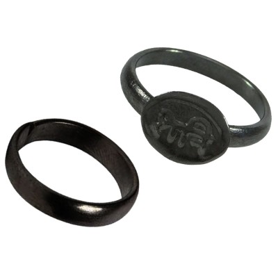 Menjewell Shani Dosha Niwaran Black Horse Shoe Iron Ring, Shani Chhalla, Kale Ghode Ki Naal Ring Combo Ring for Men